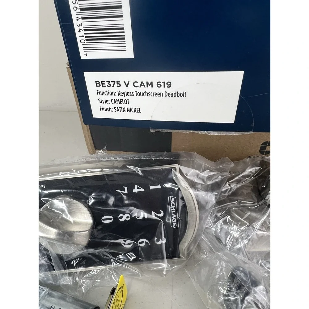 Schlage Touch BE375 V CAM 619 Keyless Entry Deadbolt Door Lock Satin Nickel